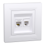 РОЗЕТКА КОМП'ЮТЕРНА RJ45 КАТ. 5Е І ТЕЛЕФОННА РОЗЕТКА RJ12 БІЛА ASFORA