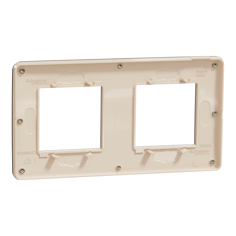 Cover frame, Unica Studio Metal, 2 gang, 2 x 2 modules, bronze or beige