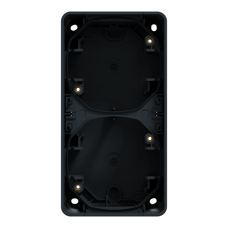 Подвійний блок для поверхневого монтажу IP55 Mureva Styl, вертикальний, чорний