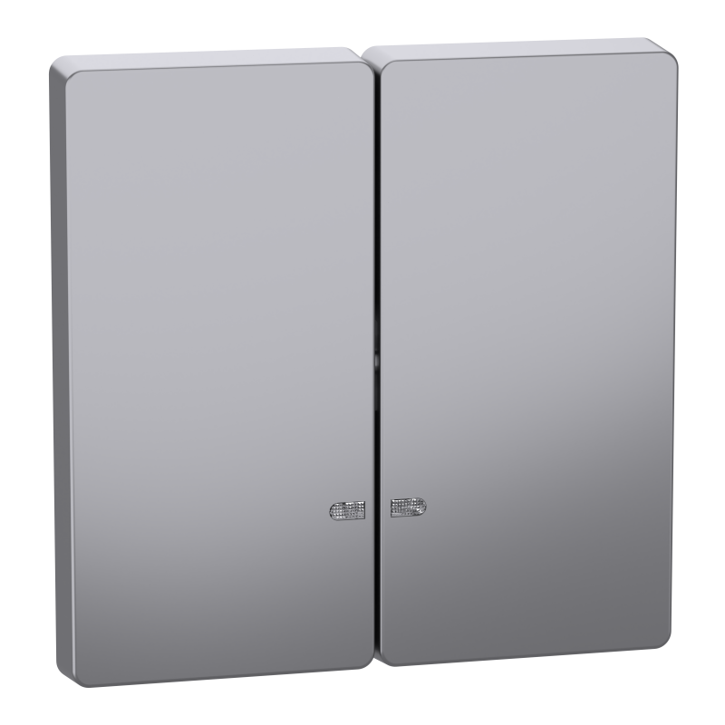 Накладка 2-клавішного вимикача з вікн для підсв SysD нержавіюча сталь