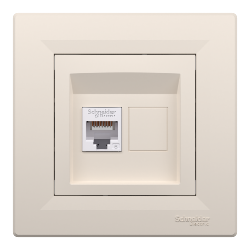 РОЗЕТКА КОМП'ЮТЕРНА RJ45 UTP КАТ.6 КРЕМ ASFORA