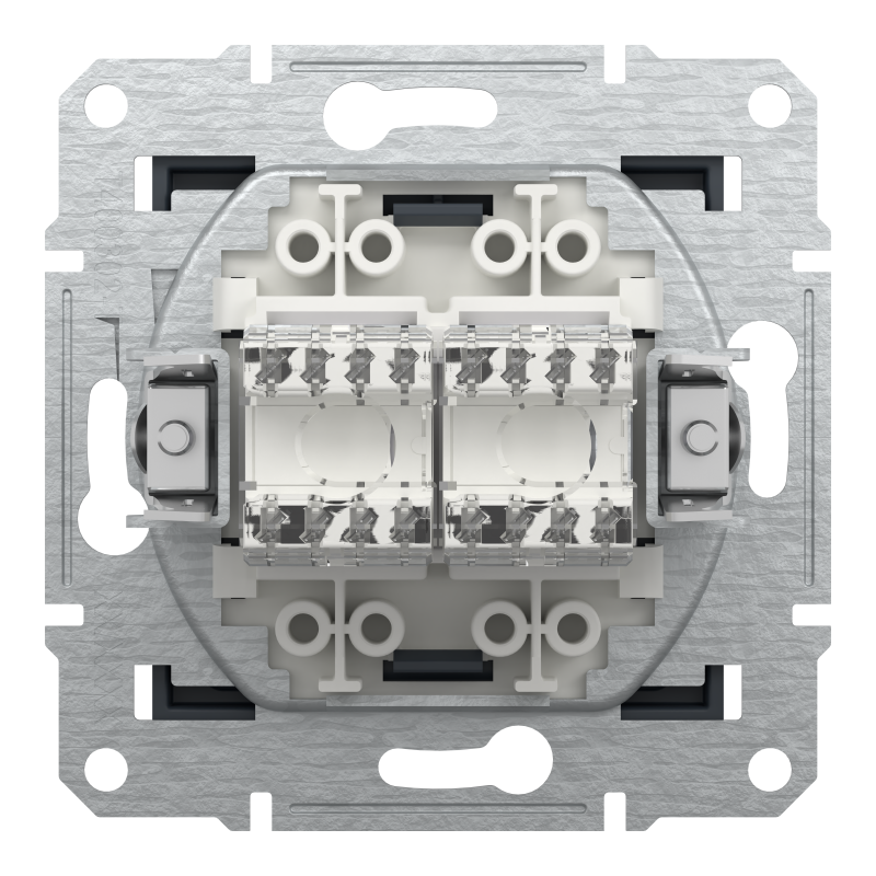 РОЗЕТКА КОМП'ЮТЕРНА RJ45 UTP КАТ.6 ПОДВІЙНА ASFORA АНТРАЦИТ
