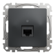 Комп'ютерна розетка, RJ45 CAT6 UTP, Чорна, Sedna Design