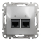 Два роз’єми RJ45 категорія 5E UTP Алюміній Sedna Design