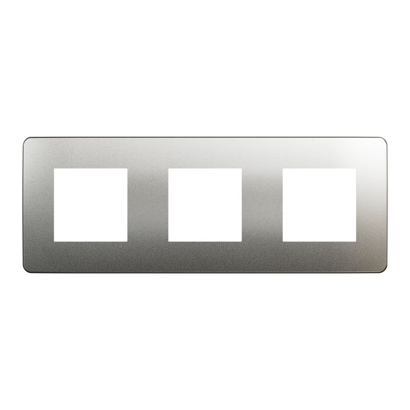 Рамка 3-постова Матовий хром/білий Unica New Studio Metal