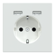 Роз.Schuko з 2 USB 2,4 A Біл. Лотос SD