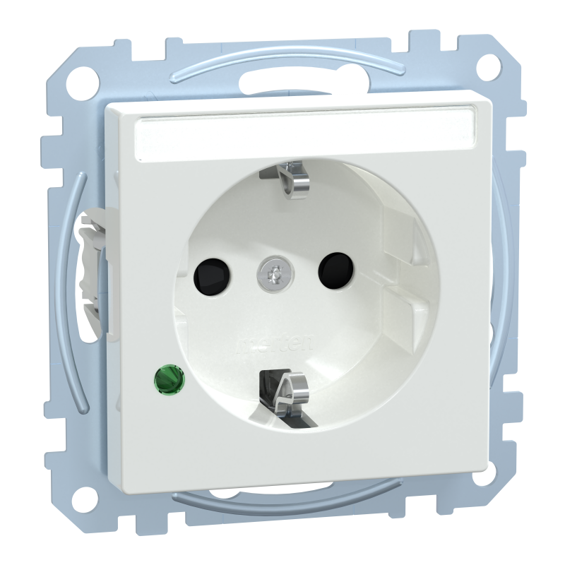 Розетка з заз зі штор місц для марк та зах від перен 16А SysM активно-білий гл