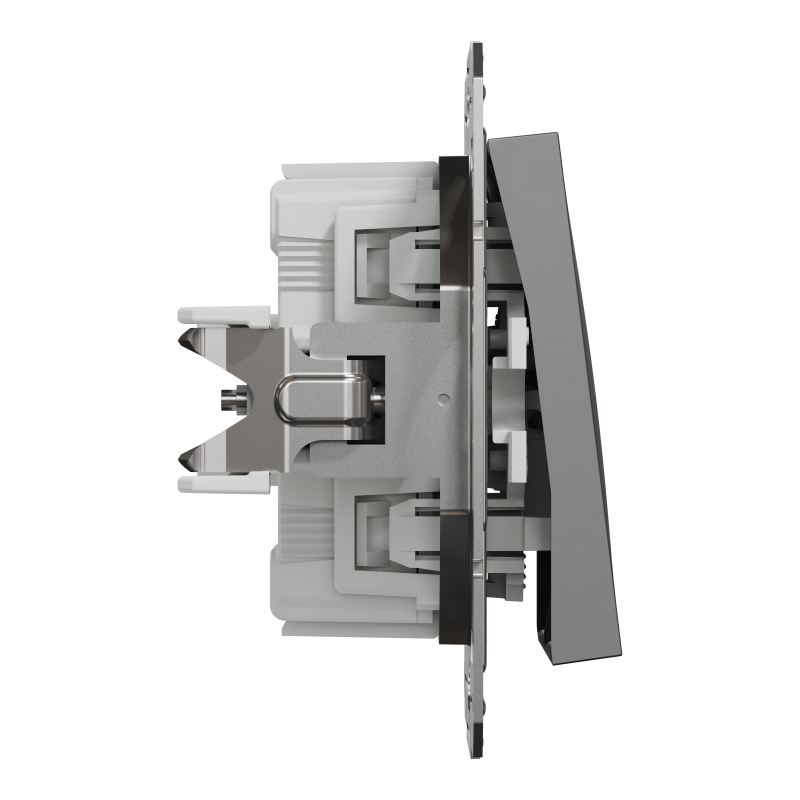 ВИМИКАЧ ДВОКЛАВІШНИЙ САМОЗАЖИМНИЙ ASFORA АНТРАЦИТ