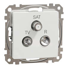 TV/SAT/R socket, Sedna Design & Elements, male IEC, female IEC, terminal, 4dB, PRO, white
