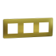 Cover frame, Unica Studio Metal, 3 gang, 3 x 2 modules, gold or beige
