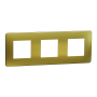 Cover frame, Unica Studio Metal, 3 gang, 3 x 2 modules, gold or beige