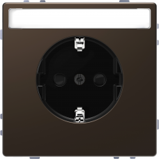 Розетка з заземленням зі шторками та місц для марк 16А SysD мокко