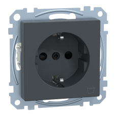 Розетка з заземленням зі штор та сим "Пральна машина" 16А SysM антрацит