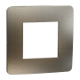 Cover frame, Unica Studio Metal, 1 gang, 1 x 2 modules, bronze or beige