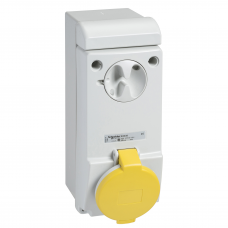 Unika interlocked socket - 32 A - 2P + E - 100...130 V AC - IP44 - wall