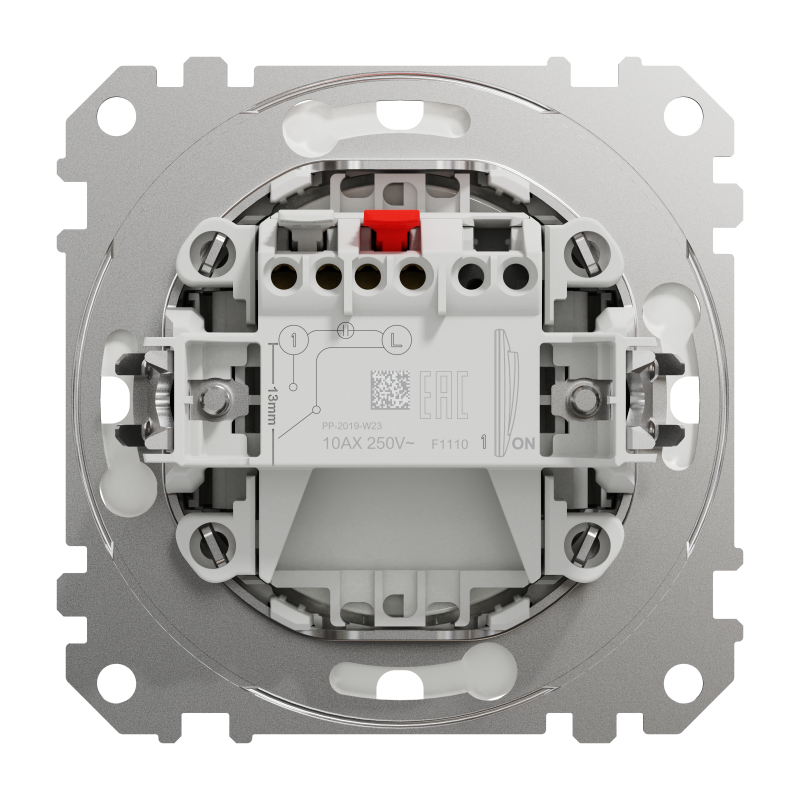 Одноклавішний вимикач, 10АX, IP44, алюміній, Sedna Design & Elements