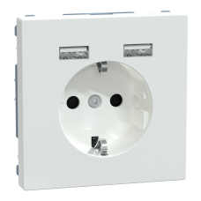 Роз.Schuko з 2 USB 2,4 A Біл. Лотос SD