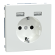 Роз.Schuko з 2 USB 2,4 A Біл. Лотос SD