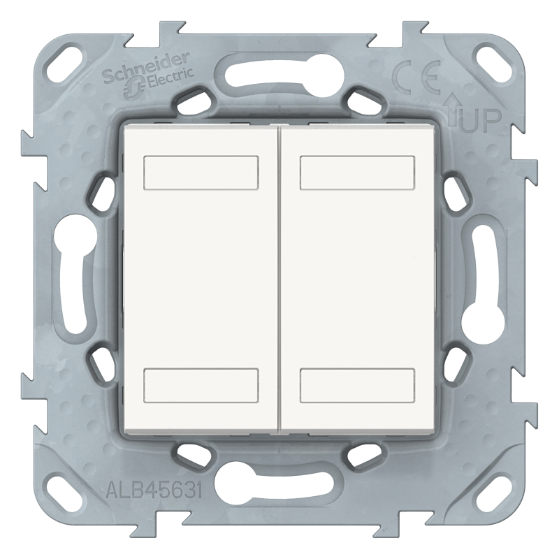NEW UNICA - KNX КНОПКОВИЙ ВИМИКАЧ ДВОКЛАВІШНИЙ, БІЛИЙ