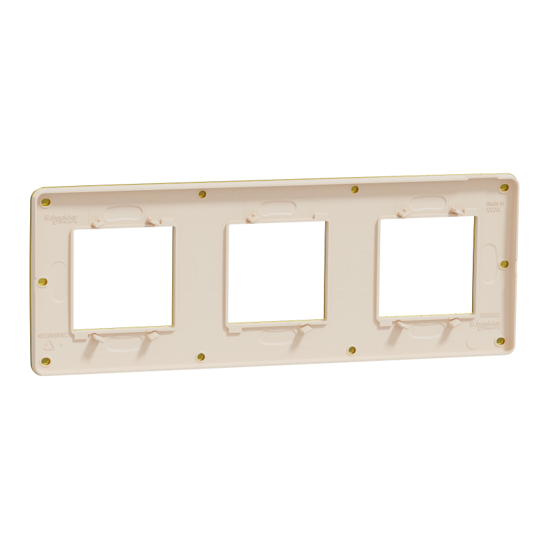 Cover frame, Unica Studio Metal, 3 gang, 3 x 2 modules, gold or beige