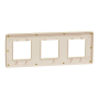 Cover frame, Unica Studio Metal, 3 gang, 3 x 2 modules, gold or beige