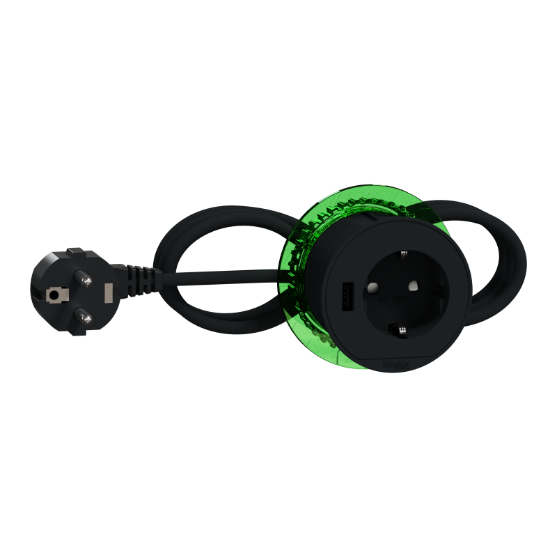 Unica system+, Настільний блок XS з розеткою DE та USB типу A, антрацит