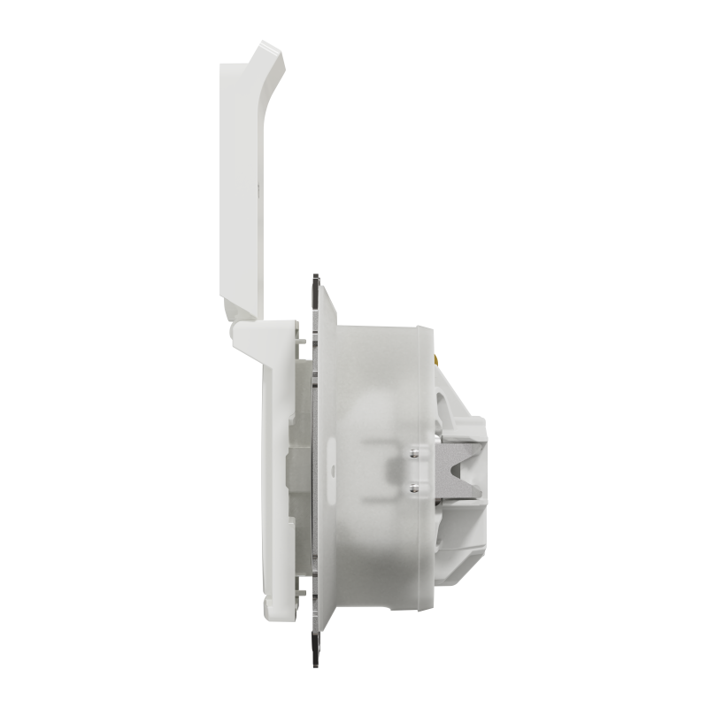 Розетка з заземлення, зі шторками, та з кришкою IP44 Білий Sedna Design