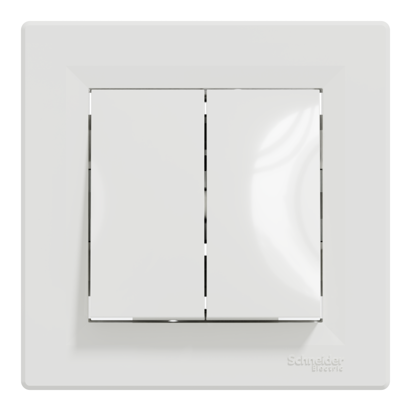 ВИМИКАЧ ДВОКЛАВІШНИЙ САМОЗАЖИМНИЙ БІЛИЙ ASFORA