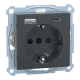 Розетка з заземленням зі шторками та USB тип A+C 16А SysM антрацит