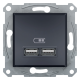 USB РОЗЕТКА 2,1A АНТРАЦИТ ASFORA