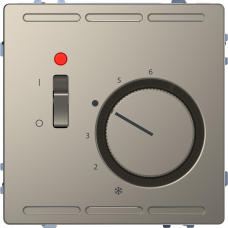 Кімнатний терморегулятор 24 В з вимикачем, System D, нікель