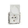 Розетка з заземлення, зі шторками, та з кришкою IP44 Білий Sedna Design