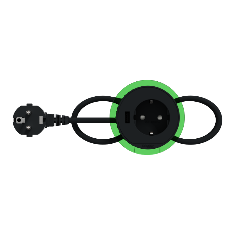 Unica system+, Настільний блок XS з розеткою DE та USB типу A, антрацит