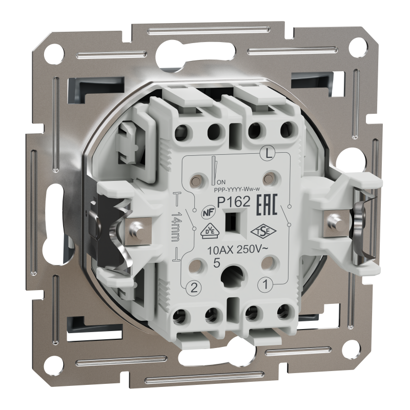 ВИМИКАЧ ДВОКЛАВІШНИЙ САМОЗАЖИМНИЙ ASFORA СТАЛЬ