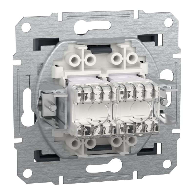 РОЗЕТКА КОМП'ЮТЕРНА RJ45 UTP КАТ.6 ПОДВІЙНА ASFORA АНТРАЦИТ