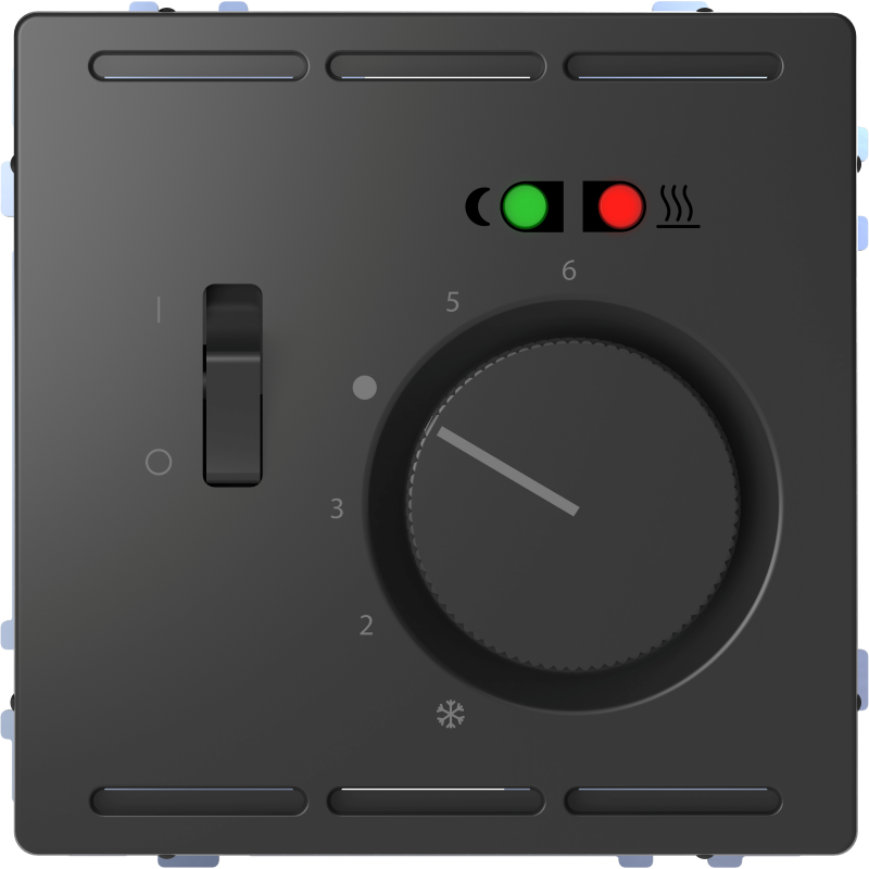 Підлоговий терморегулятор з вимикачем SysD aнтрацит