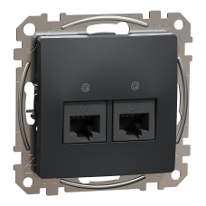 Два роз’єми RJ45 категорія 5E UTP Чорний Sedna Design