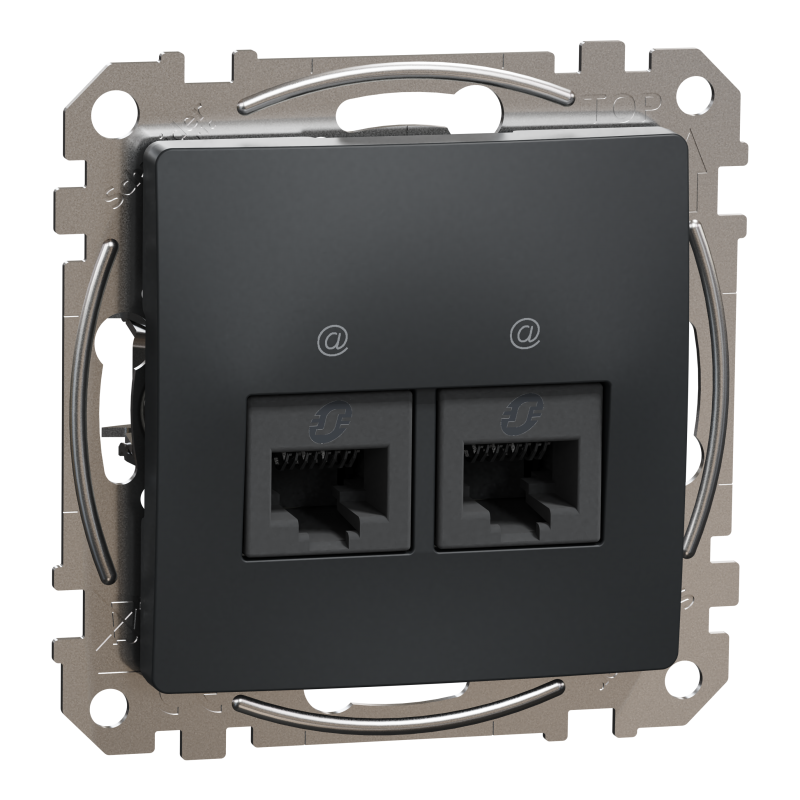Два роз’єми RJ45 категорія 5E UTP Чорний Sedna Design