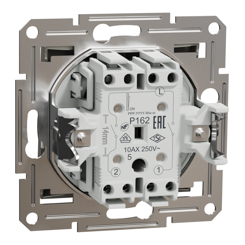 ВИМИКАЧ ДВОКЛАВІШНИЙ САМОЗАЖИМНИЙ ASFORA БРОНЗА