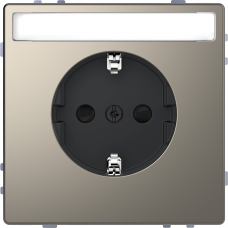 Розетка з заземленням зі шторками та місц для марк 16А SysD нікель
