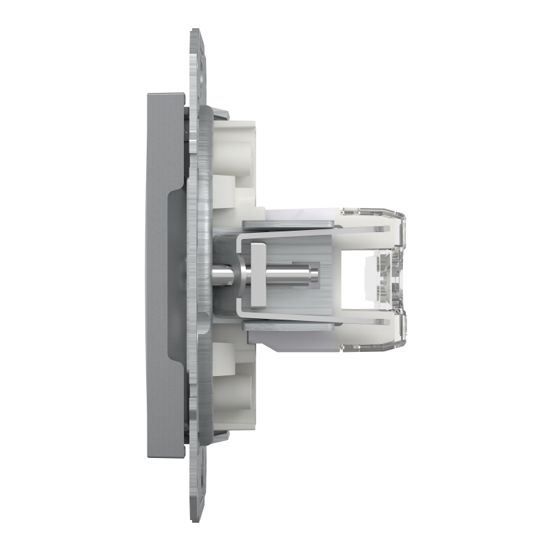 РОЗЕТКА КОМП'ЮТЕРНА RJ45 UTP КАТ.6 ПОДВІЙНА ASFORA СТАЛЬ