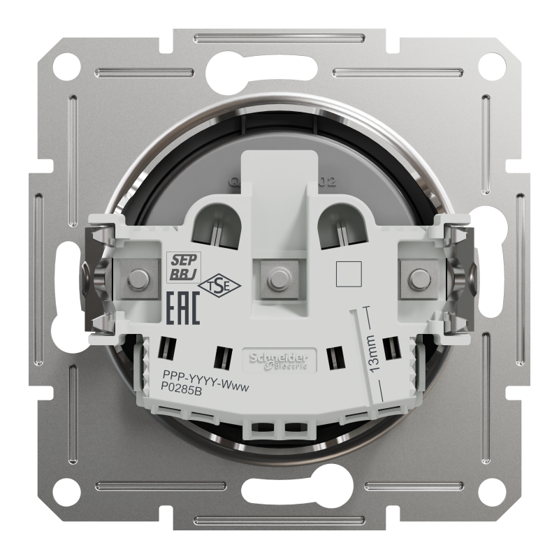 РОЗЕТКА БЕЗ ЗАЗЕМЛЕННЯ ASFORA АНТРАЦИТ