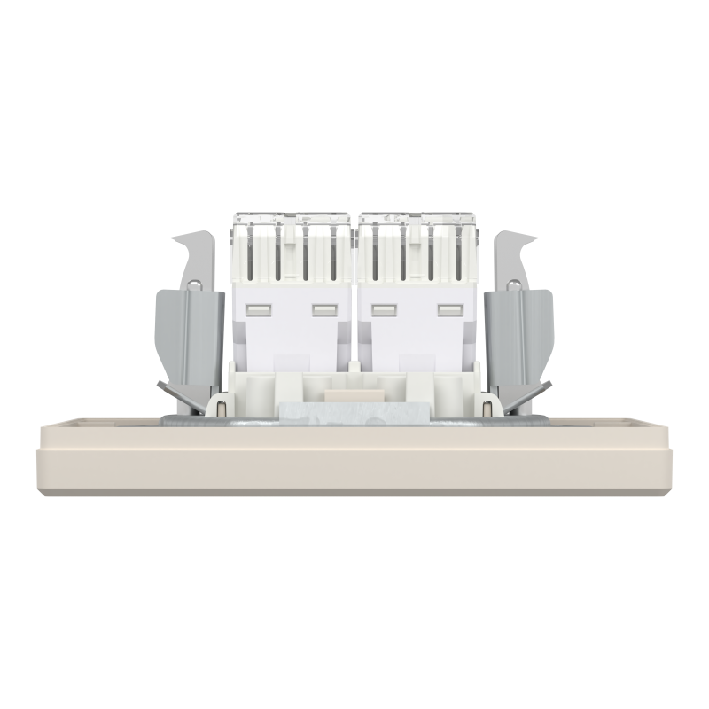 РОЗЕТКА КОМП'ЮТЕРНА RJ45 UTP КАТ.6 ПОДВІЙНА КРЕМ ASFORA